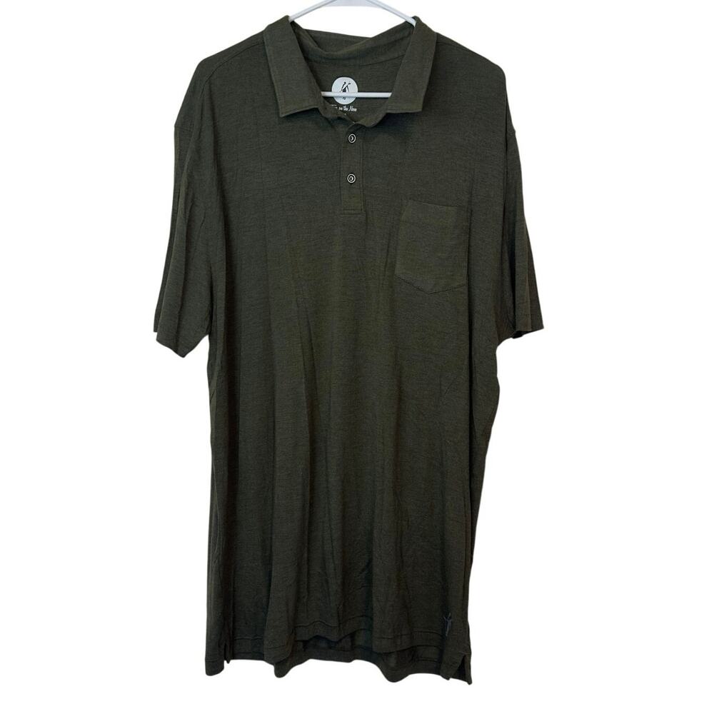 NWT Toes on the Nose Men’s Polo Shirt Size XXL Green Front Pocket Soft Casual